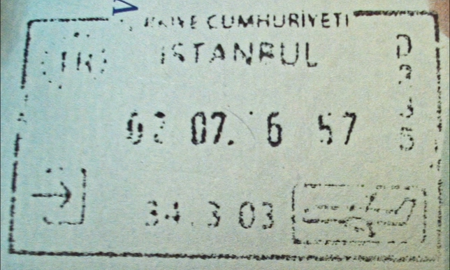 Istanbul visa entry stamp, July 2nd 2026