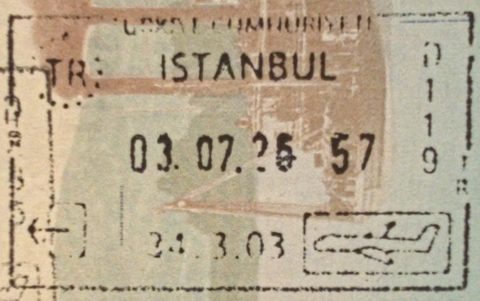 Istanbul  visa stamp - exit July 3rd, 2026